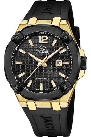 Jaguar Quarzuhr Diplomatic J1012/1, Armbanduhr, Herrenuhr, Swiss Made, analog, Tag, Kautschukarmband