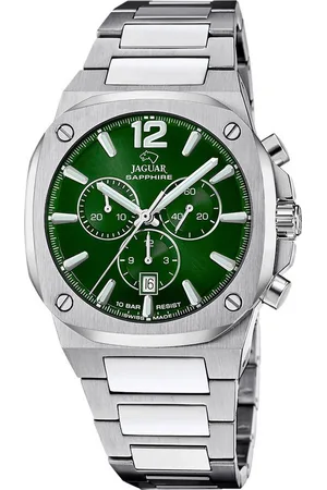 Jaguar Chronograph Rondcarre J1025/2, Quarzuhr, Armbanduhr, Herrenuhr, Swiss Made, Edelstahlarmband, analog