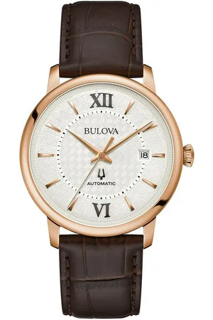 BULOVA Automatikuhr 97B225, Armbanduhr, Herrenuhr, Mechanische Uhr, Lederarmband, analog