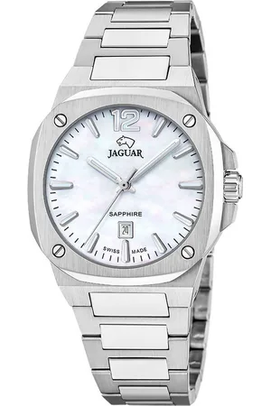 Jaguar Quarzuhr Rondcarre J1027/1, Armbanduhr, Damenuhr, Swiss Made, Edelstahlarmband, analog, Tag