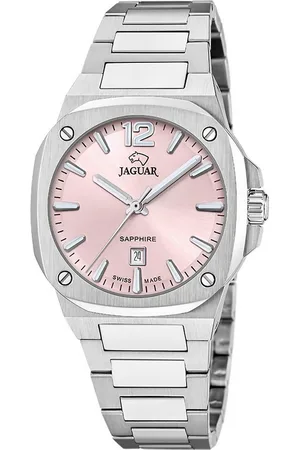 Jaguar Quarzuhr Rondcarre J1027/3, Armbanduhr, Damenuhr, Swiss Made, Edelstahlarmband, analog, Tag