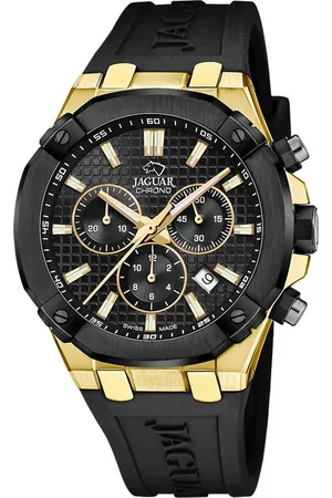Jaguar Chronograph Diplomatic J1014/1, Quarzuhr, Armbanduhr, Herrenuhr,Swiss Made,Stoppfunktion,Kautschukband