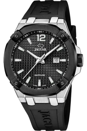 Jaguar Quarzuhr Diplomatic J1019/2, Armbanduhr, Herrenuhr, Swiss Made, analog, Tag, Kautschukarmband