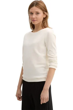 TOM TAILOR Sweatshirt mit Raffungen am Ärmel