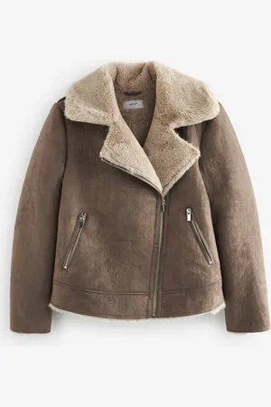 Next Fellimitatjacke Bikerjacke aus Velours mit Kunstfell, Kurzgröße (1-St) - Verkäufer: Germany GmbH