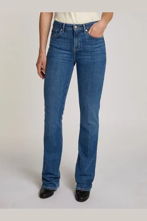 Tommy Hilfiger Bootcut-Jeans Bootcut Regular Waist mittlere normale Leibhöhe, mit Bügelfalten, mit Nieten