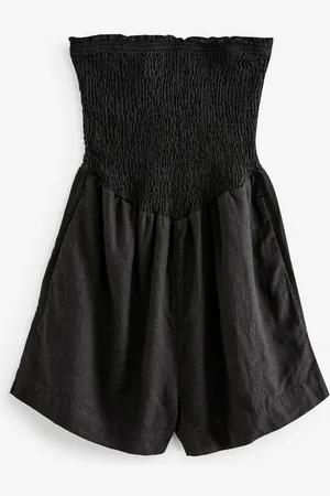 Next Playsuit Gesmokter Overall aus Leinengemisch, Petite (1-tlg) - Verkäufer: Germany GmbH