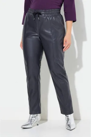 Ulla Popken Schlupfhose 7/8-Hose Lederoptik Biesen Elastikbund - Verkäufer: Popken Fashion Group