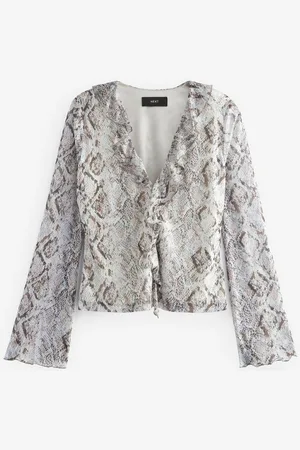 Next Langarmshirt Langärmeliger Netzstofftop mit Rüschen – Kurzgröße (1-tlg) - Verkäufer: Germany GmbH