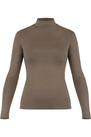 Normani Langarmshirt Damen Merino Longsleeve mit Stehkragen „Romsey" Ski-Unterwäsche Rundhals Merino Pullover Unterhemd - 100 % Merinowolle - Verkäufer:
