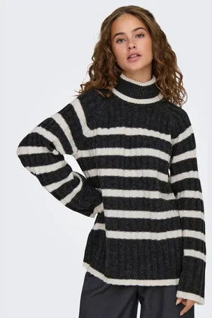 JDY Rollkragenpullover MILEY L/S LONG STRIPE PULLOV KNT NOOS