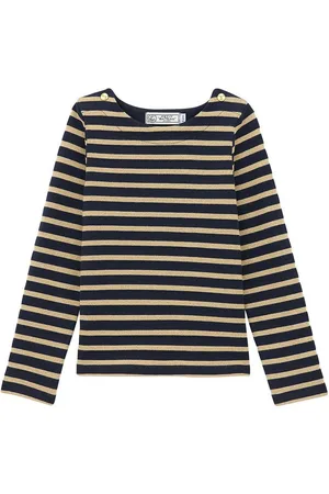 Petit Bateau Langarmshirt Langarmshirt Shirt Streifen marine gold Glitzer - Verkäufer: coolkids-store