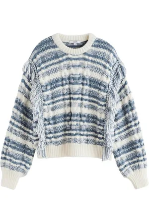 Next Rundhalspullover Statement-Strickpullover mit Streifen und Fransen (1-tlg) - Verkäufer: Germany GmbH