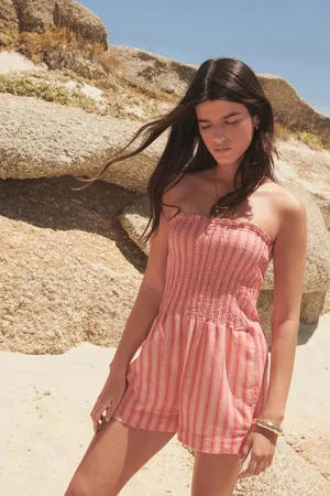 Next Playsuit Gesmokter Overall aus Leinengemisch, Petite (1-tlg) - Verkäufer: Germany GmbH
