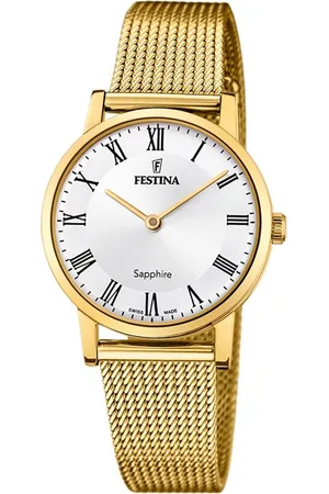 Festina Quarzuhr Damenuhr Edelstahl gold , (Analoguhr), Damen Armbanduhr rund, Edelstahlarmband gold, Elegant - Verkäufer: Fit4Style Silberschmuck - IMPPAC