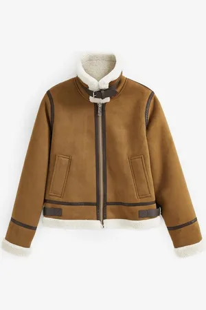 Next Fellimitatjacke Pilotenjacke aus Velours mit Besatz aus Kunstfell (1-St) - Verkäufer: Germany GmbH