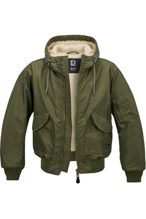 Brandit Fieldjacket klassische CWU Fliegerjacke mit Teddyfell mit Kapuze - Verkäufer: Finerobe Fashion