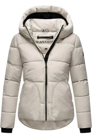 Navahoo Steppjacke Lachperle XIV Kurze gesteppte Damen Winterjacke mit hohem Kragen und Kapuze