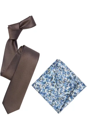 Venti Krawatte Set aus Krawatte und Einstecktuch gemustert