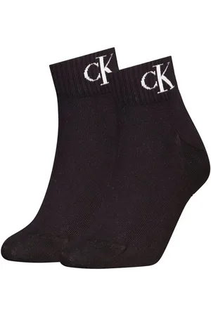 Calvin Klein Kurzsocken CKJ WOMEN QUARTER 2P MONOGRAM (2-Paar, 2 Paar) mit Logostickerei