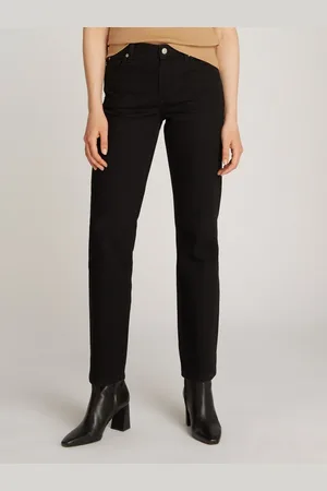 Tommy Hilfiger Straight-Jeans CLASSIC STRAIGHT RW ECRU mit Logo-Badge, in Knöchellänge