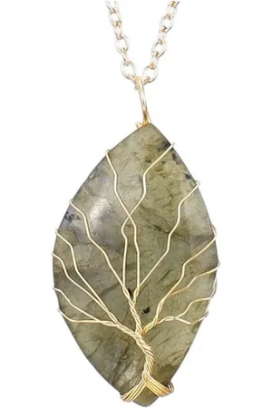 Karma Kette mit Anhänger Halskette mit Naturstein Silber Bronze Gold Damen Kette Edelsteinkette (Damenschmuck Geschenk für Sie Frauen), Damenhalskette Edelsteinhalskette Steinnkette modern - Verkäufer: Sanixa
