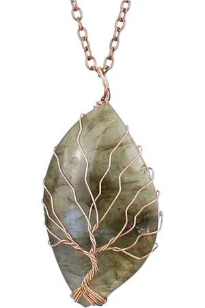 Karma Kette mit Anhänger Halskette mit Naturstein Silber Bronze Gold Damen Kette Edelsteinkette (Damenschmuck Geschenk für Sie Frauen), Damenhalskette Edelsteinhalskette Steinnkette modern - Verkäufer: Sanixa