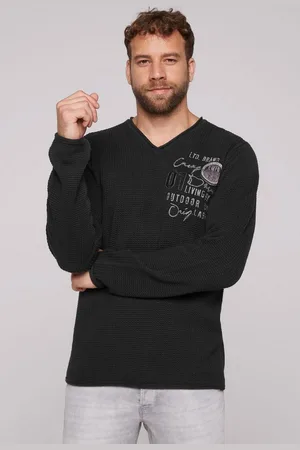 Camp David Strickpullover mit Logo Print