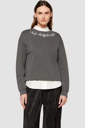 QS by s.Oliver Sweatshirt Gewaschenes Sweatshirt mit Schmucksteinen Schmucksteine - Verkäufer: