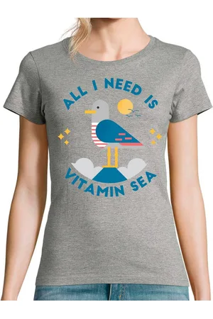 Youth Designz T-Shirt Damen T-Shirt "Vitamin Sea" perfekt für Strand besuche mit trendigem Frontprint - Verkäufer: EmDa Trading GmbH
