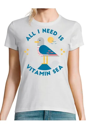 Youth Designz T-Shirt Damen T-Shirt "Vitamin Sea" perfekt für Strand besuche mit trendigem Frontprint - Verkäufer: EmDa Trading GmbH