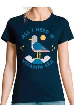 Youth Designz T-Shirt Damen T-Shirt "Vitamin Sea" perfekt für Strand besuche mit trendigem Frontprint - Verkäufer: EmDa Trading GmbH