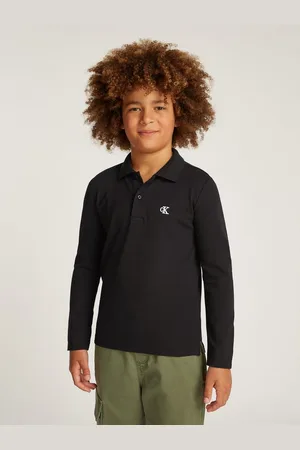 Calvin Klein Langarm-Poloshirt LS ESSENTIAL POLO für Kinder bis 16 Jahre mit Logostickerei