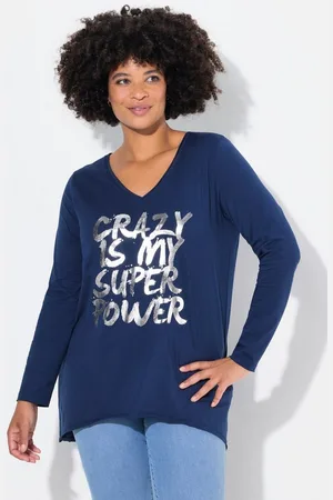 Angel of Style Longshirt T-Shirt A-Linie Metallic-Print Langarm - Verkäufer: Popken Fashion Group