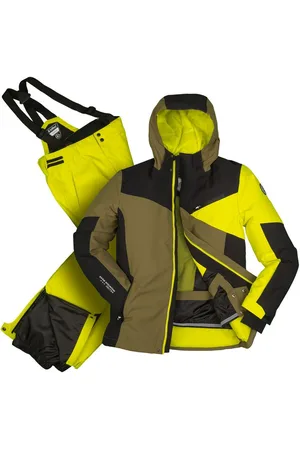 Killtec Skianzug Jungen Kinder Skijacke oliv + Skihose gelb, wasserdicht und atmungsaktiv - Verkäufer: anndora
