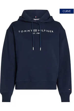 Tommy Hilfiger Kapuzensweatshirt CRV MDRN REG CORP LOGO HOODIE in Großen Größen, Kapuze mit Kordelzug