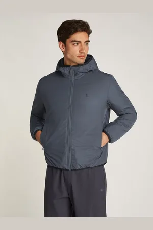 Calvin Klein Allwetterjacke HI-NECK JACKET Logodruck, Kapuze