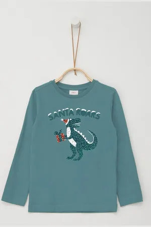 QS by s.Oliver Langarmshirt mit Dino aus Pailetten