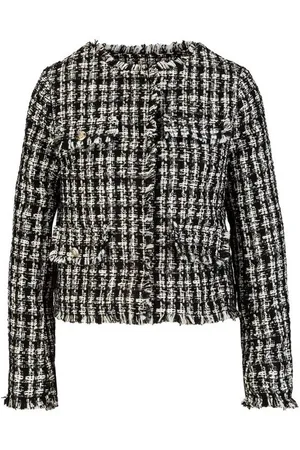 19V69 Italia Blouson GIORGIA Damen Tweed-Jacke in -Weiß mit klassischem Karomuster - Verkäufer: Marco GmbH