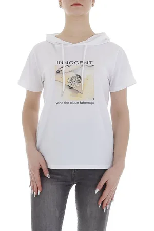 Ital-Design T-Shirt Damen Freizeit (85941282) Kapuze Print Stretch T-Shirt in - Verkäufer: