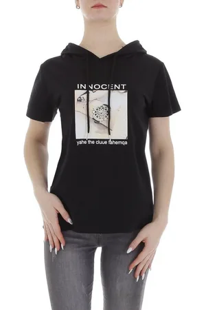 Ital-Design T-Shirt Damen Freizeit (85941290) Kapuze Print Stretch T-Shirt in - Verkäufer: