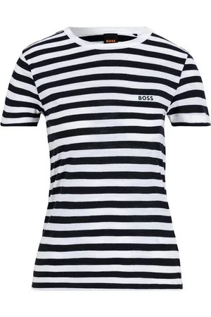 HUGO BOSS T-Shirt C_Esla_Striped Premium Damenmode, im gestreiften Design