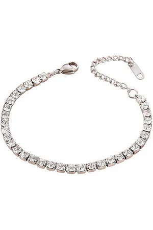 Karma Tennisarmband Gold Silber Schwarz Metall Kristalle Damen Armband (Metallarmand, Damenarmband Damentennisarmband modern), Kristallarmband Damenschmuck Geschenk für Sie - Verkäufer: Sanixa