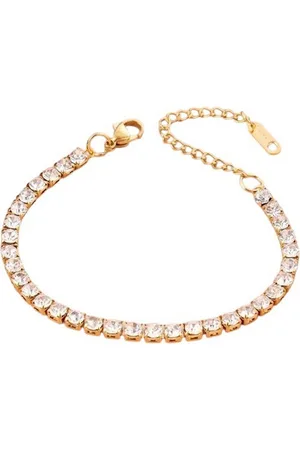 Karma Tennisarmband Gold Silber Schwarz Metall Kristalle Damen Armband (Metallarmand, Damenarmband Damentennisarmband modern), Kristallarmband Damenschmuck Geschenk für Sie - Verkäufer: Sanixa