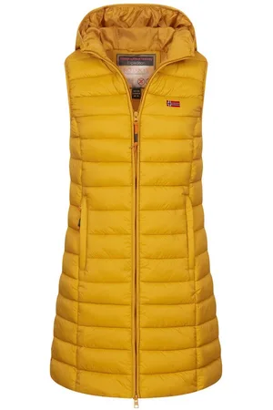 Geographical Norway Steppweste Damen Stepp weste Kapuze Übergangs Herbst Frühling Windbreaker Lang - Verkäufer: fashion-victim-style