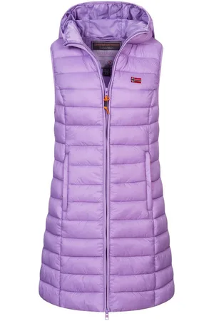 Geographical Norway Steppweste Damen Stepp weste Kapuze Übergangs Herbst Frühling Windbreaker Lang - Verkäufer: fashion-victim-style