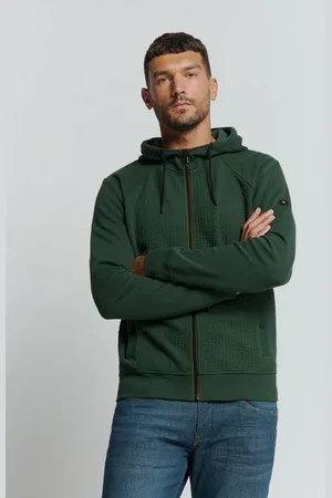 No Excess Langarmshirt Sweater Hooded Full Zipper Double Layer Jacquard Stretch - Verkäufer: Lehmann Moden