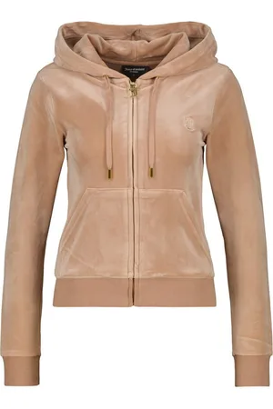Juicy Couture Kapuzennickijacke ROBERTSON HOODIE GOLD HARDWARE Damen Trainingsjacke Damen, Sweatjacke mit Kapuze, Velour, mit Glitzer, Sale