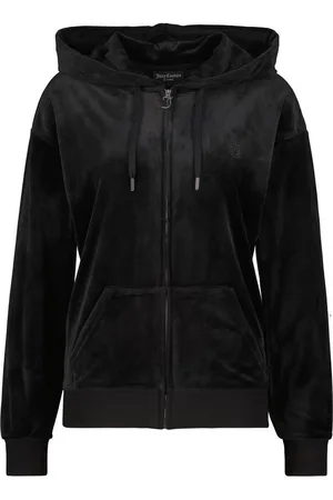 Juicy Couture Kapuzennickijacke HALAN OVERSIZED HOODIE Damen Trainingsjacke Damen, Sweatjacke mit Kapuze, Velour, Stickerei, Sale