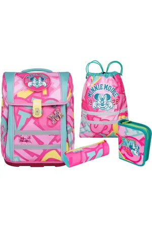 McNeill Schulranzen Perfecto, Disney, Minnie Mouse (Set, 5-tlg), inkl. Federmäppchen, Turnbeutel, Schlamperrolle & Motivmagnet